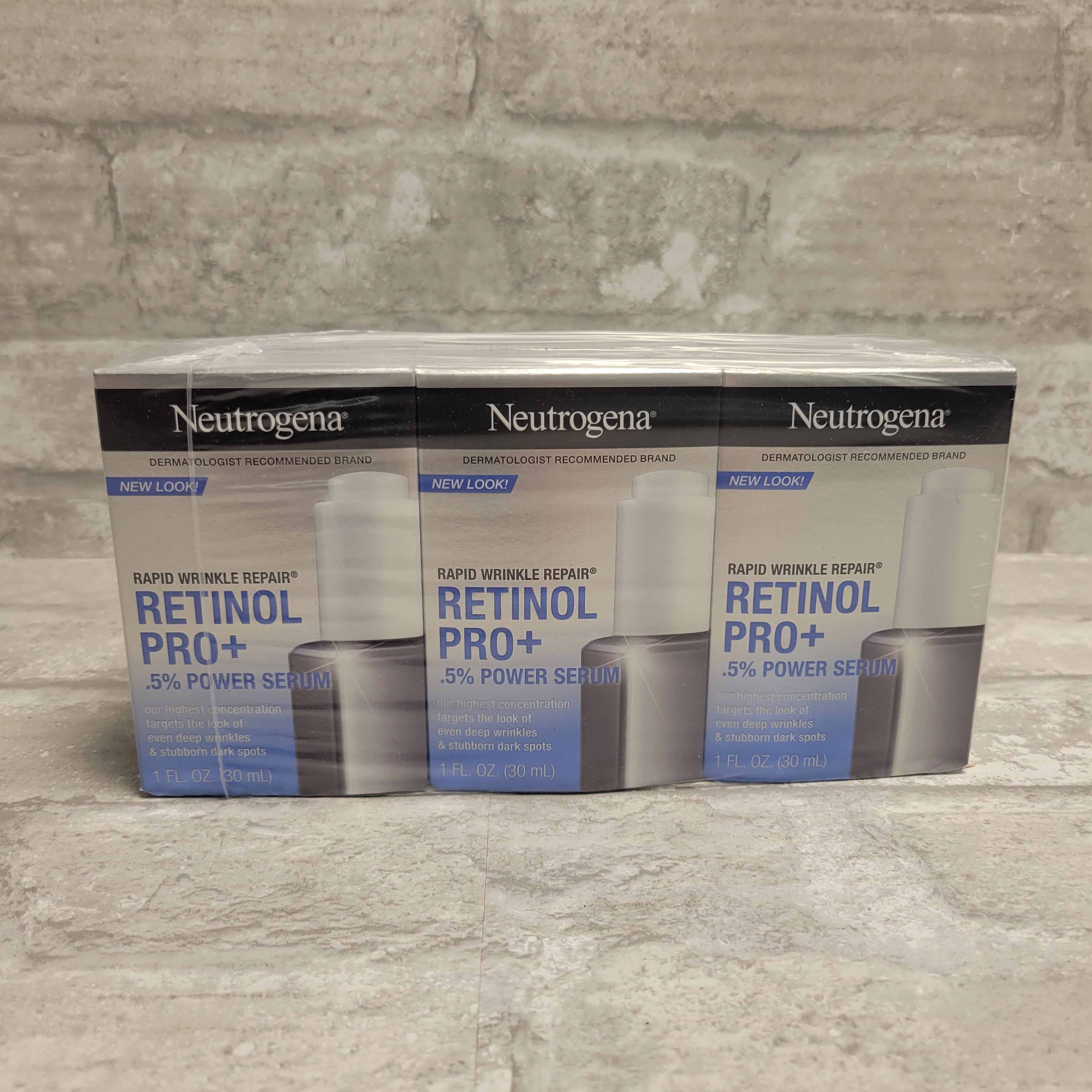 Neutrogena Rapid Wrinkle Repair Retinol Pro+ .5% Power Facial Serum, Lot of 3 (8070389268718)